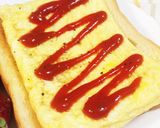 ✩旦那考案♬薄焼き卵のせトースト✩作り方5写真