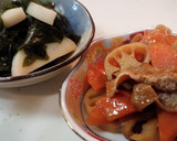 一液で二品♪蓮根の煮物＆ワカメの和え物作り方8写真