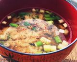 手軽美味しい♪キャベツと油揚げのお味噌汁作り方3写真