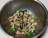小松菜と豚ひき肉の巾着煮作り方2写真