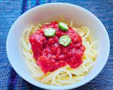 加熱なしトマトソース　3分で完成♪作り方1写真