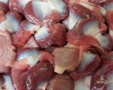 揚げ砂肝とごぼうの煮物作り方2写真
