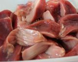揚げ砂肝とごぼうの煮物作り方3写真