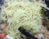 蟹と干し椎茸の和風パスタ作り方4写真