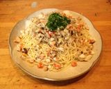 蟹と干し椎茸の和風パスタ作り方5写真
