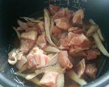 手羽元の黒酢煮の煮汁で炊き込みご飯作り方4写真