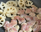 鶏と蓮根のカレー炒め作り方2写真