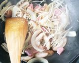 簡単☆ベーコンとキノコのクリームパスタ作り方1写真