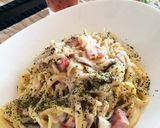簡単☆ベーコンとキノコのクリームパスタ作り方6写真