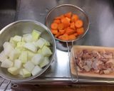ほっかほか!鶏肉と大根の煮物作り方1写真