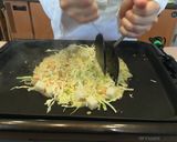 お好みソースで明太もちチーズもんじゃ焼き作り方6写真