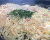 お好みソースで明太もちチーズもんじゃ焼き作り方10写真