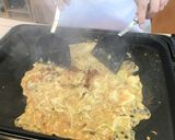 お好みソースで明太もちチーズもんじゃ焼き作り方9写真