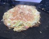 お好みソースで明太もちチーズもんじゃ焼き作り方8写真