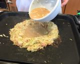 お好みソースで明太もちチーズもんじゃ焼き作り方7写真