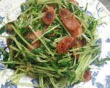 豆苗とウィンナーの塩、胡椒炒め作り方7写真