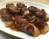 カンタンで絶品!お餅の牛肉ロール焼き作り方7写真