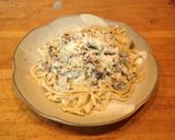 牛タンとキノコのクリームスパゲッティ作り方5写真