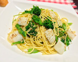 あっさり和風！菜の花とイカの梅風味パスタ作り方4写真