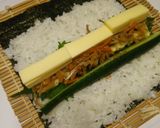 太巻き寿司☆竹輪天・金平牛蒡・チーズ♪作り方3写真