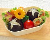 キャラ弁☆お花デコおにぎりとうずらパンダ作り方2写真