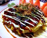 簡単ランチ☆お好み焼きピザ！作り方1写真