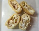 犬ごはん・油揚げの変わり焼き作り方4写真