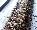 チョコとクルミ、果物のロールケーキ作り方8写真