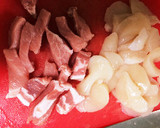 ホタテと豚肉の醤油マヨ炒め お弁当作り方2写真
