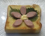 お魚ソーセージと大葉の　お花トースト❀作り方2写真