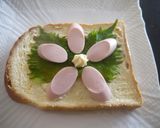 お魚ソーセージと大葉の　お花トースト❀作り方1写真