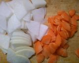 朝食！ 大根 人参と 油揚げの お味噌汁作り方1写真