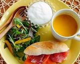 ワンプレ朝食～柿とクリチのデザートサンド作り方5写真