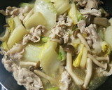 簡単★白菜と豚肉のゴマ油が香る中華炒め★作り方4写真