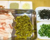 旨い！豚肉と高菜のペペロンチーノ作り方1写真
