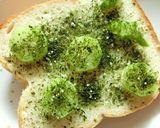 海苔香る❀ﾌﾞﾛｯｺﾘｰ茎の和トースト作り方4写真