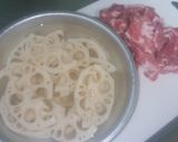 豚肉とれんこんの甘辛炒め作り方1写真