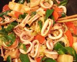 簡単！中華！イカと彩り野菜の炒め作り方3写真
