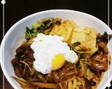 すき焼きの〆にポーチドエッグ乗せうどん作り方4写真