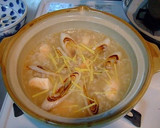 生姜たっぷり☆焼きネギと鶏肉のお粥。作り方5写真