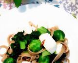 ♪ちぢみゆきなと芽キャベツのパスタ♪作り方6写真
