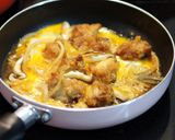 簡単ランチ♡から揚げの卵とじ丼作り方4写真