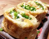 簡単♡ふわとろ豆腐と卵の油揚げ包み焼き♡作り方3写真