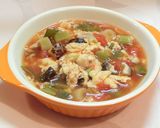椎茸と長葱のトマト卵スープ作り方4写真