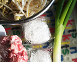 もやしと春雨の挽肉オイスター炒め作り方1写真