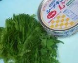 調味料見て！大葉紫蘇いっぱいのスパゲティ作り方1写真