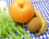 梨とバナナとキウイと水菜のドリンク作り方1写真