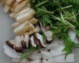 水菜としいたけの味噌汁作り方1写真