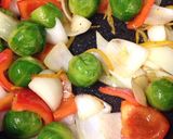 芽キャベツ炒め〜カレーヨーグルトソース〜作り方4写真