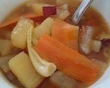 さつまいもと根野菜のちょい酸っぱスープ作り方8写真